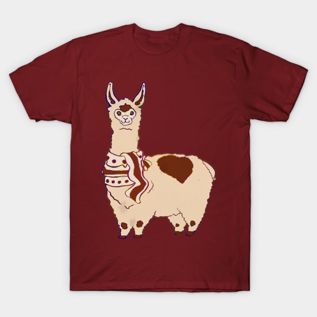 Adorable Llama in Scarf T-Shirt by FishWithATopHat